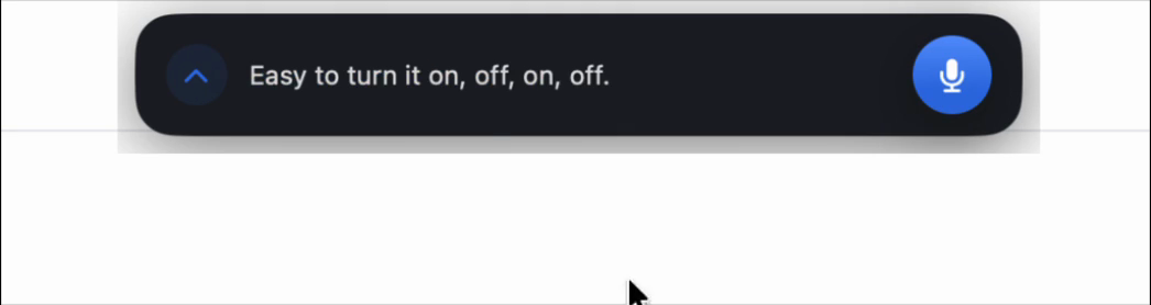 Voice Snippet expanded from mini mode